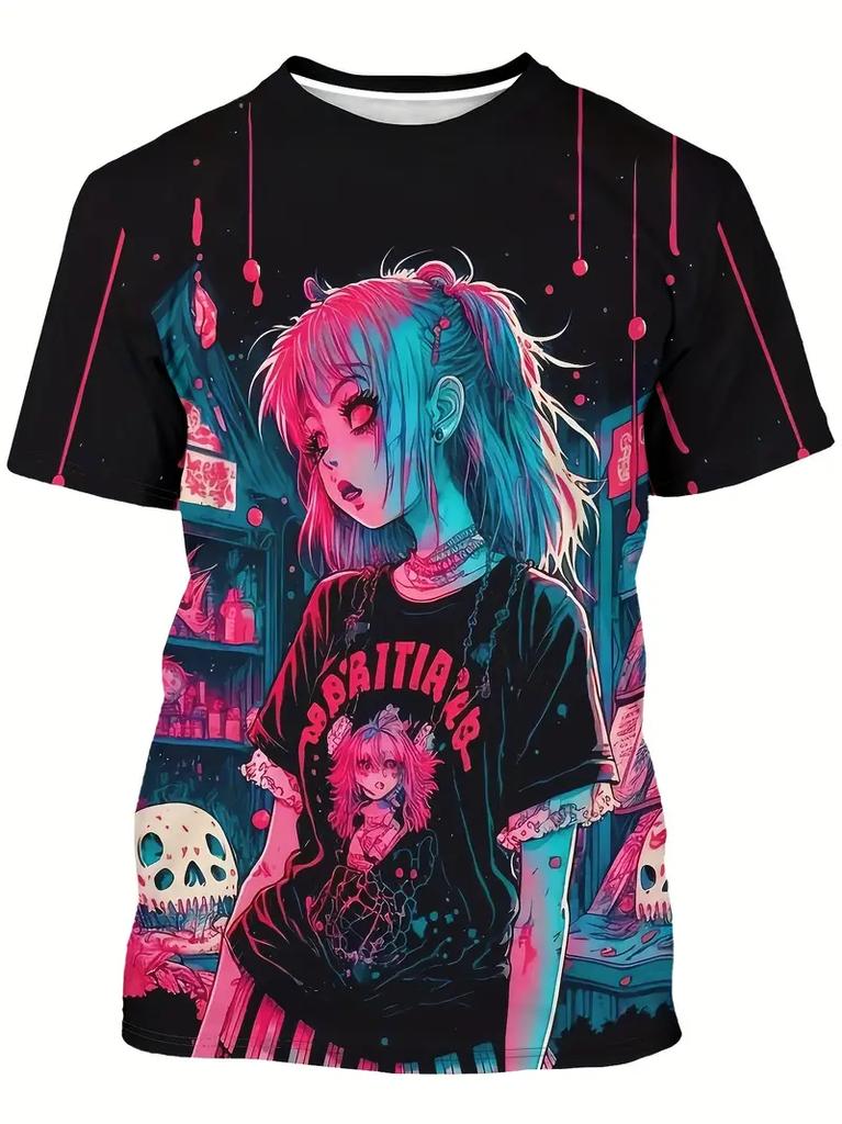 2025 Men's T-Shirt Anime Samurai Girl 3D Print t shirt Fashion Men Women Street Trend Top Japanese Korean Style Short Sleeve Tee
