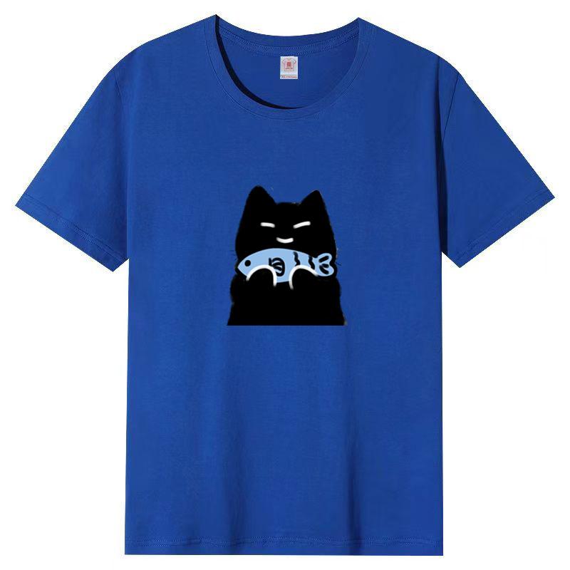 Dámské léto Populární tričko s krátkým rukávem Bavlna Prodyšné Volný top Potištěné tričko Ležérní