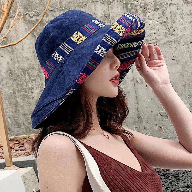 

WTEMPO женские двусторонние рыбацкие шляпы, летняя солнцезащитная кепка, модная однотонная складная солнцезащитная кепка 55-59cm синий