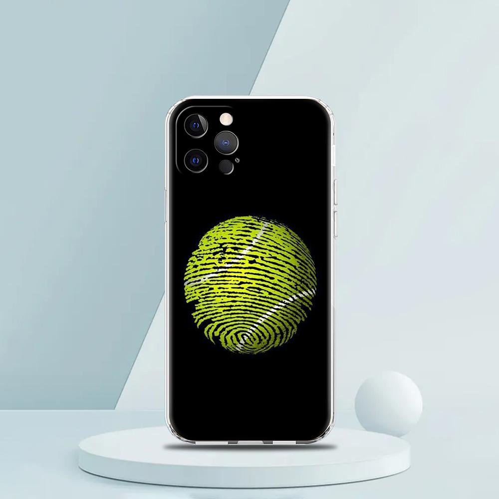 For iPhone 15 16 14 13 12 mini 11 Pro Max XS X XR SE 7 8 Plus Silicone Clear Cover Tennis Ball Sport Phone Case