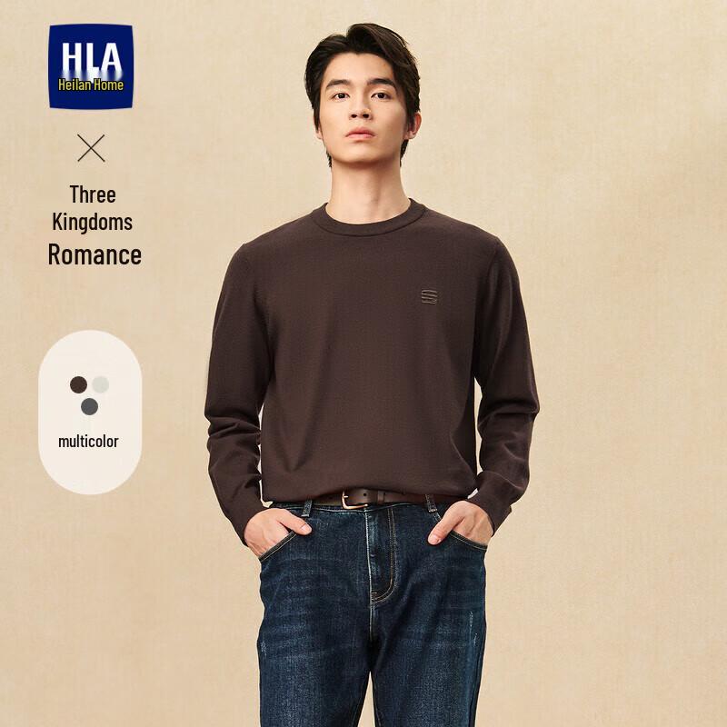 HLA Men's Romance of Three Kingdoms Round Neck Knit Sweater