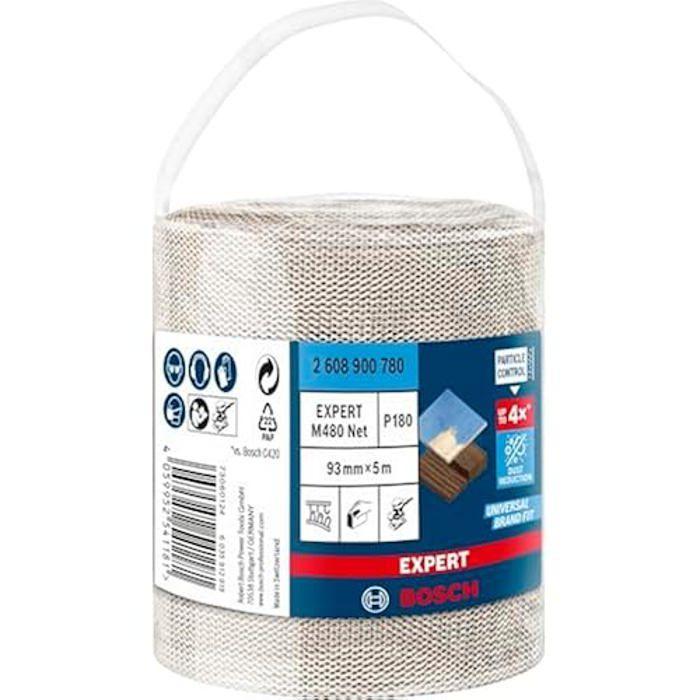 Rouleaux D'abrasif Réticulé - BOSCH - Expert M480 - 93 Mm - 5 M - Grain 180