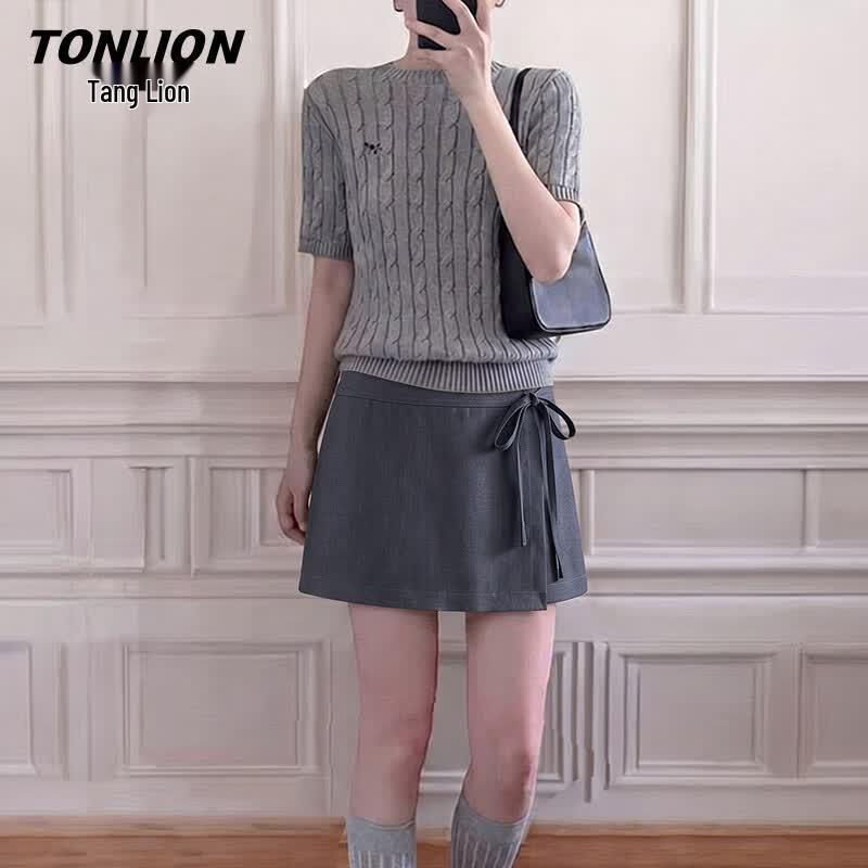 TonLion Women s A-line Skirt with Safety Shorts XL