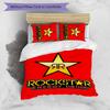 3pcs Rockstar Energy pattern bedding set duvet cover set includes duvet cover &pillowcases,perfect all season bedroom decoration&gift