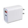 Carregador Adaptador de Parede Rápido para Viagem com Duas Portas Tipo C, Plugue US EU PD 20W QC3.0 para iPhone, Adaptador Portátil