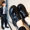 Children's Boys Leather Shoes Spring Autumn Kids Soft Sole Shoes School Student Performance Flats Big Children's Shoes Black Formal