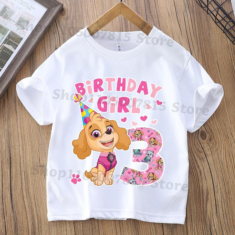 Paw Patrol Parent-child T-shirts Anime Cartoon Cute Child Clothing Kids Summer Fashion Short Sleeved Shirt Gift