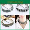 Retro Square Statement Necklace With Zinc Alloy Chain For Fashion Enthusiasts
