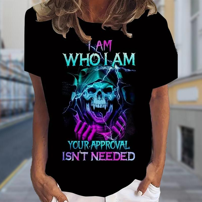 Fashion Women Skeleton Butterfly Print T Shirt Funny Casual O-neck Short Sleeves T-shirt Summer Female Tee Shirt