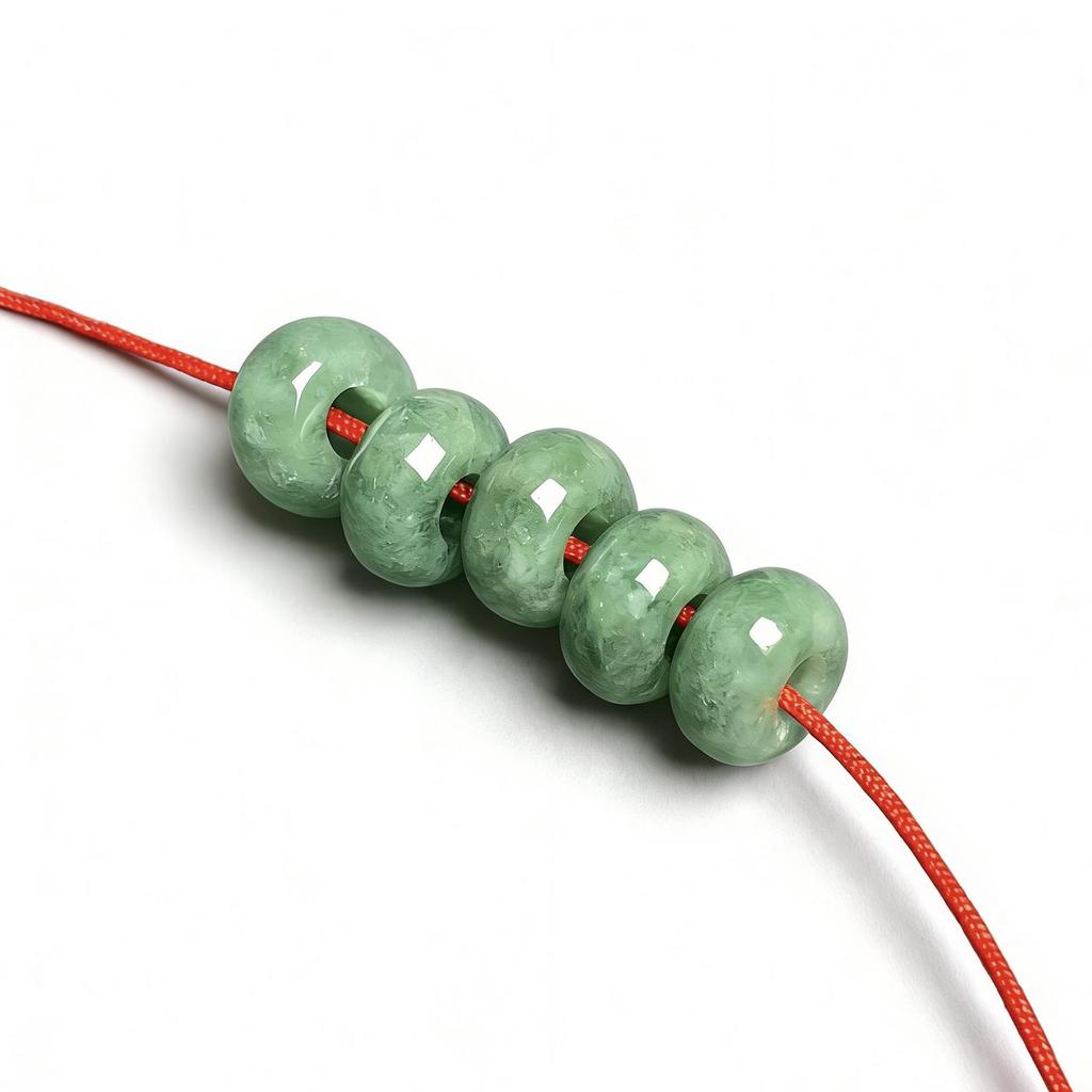 Natural A-Grade Jadeite Round Ring Beads - Green Jade DIY Jewelry Accessories.