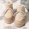 Autumn and Winter New Thick-soled Booties Faux Shearling Warm  Snow Boots Thickened Ankle Boots Over-the-knee Warm Women's Boots