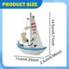 Mini Sailboat Model Beach Nautical Decorative Crafts Table Ornament Home Decor for Housewarming