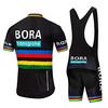 Men's Cycling Jersey and Bib Shorts Set Breathable Quick-Dry Lightweight Short Sleeve Top with Full Zipper and Padded Bib Shorts for Road Bike Riding