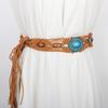 Metal Women Braided Belt Hand Woven Colourful Women's Belt Fashion Ethnic Bead Waistband  Skirt