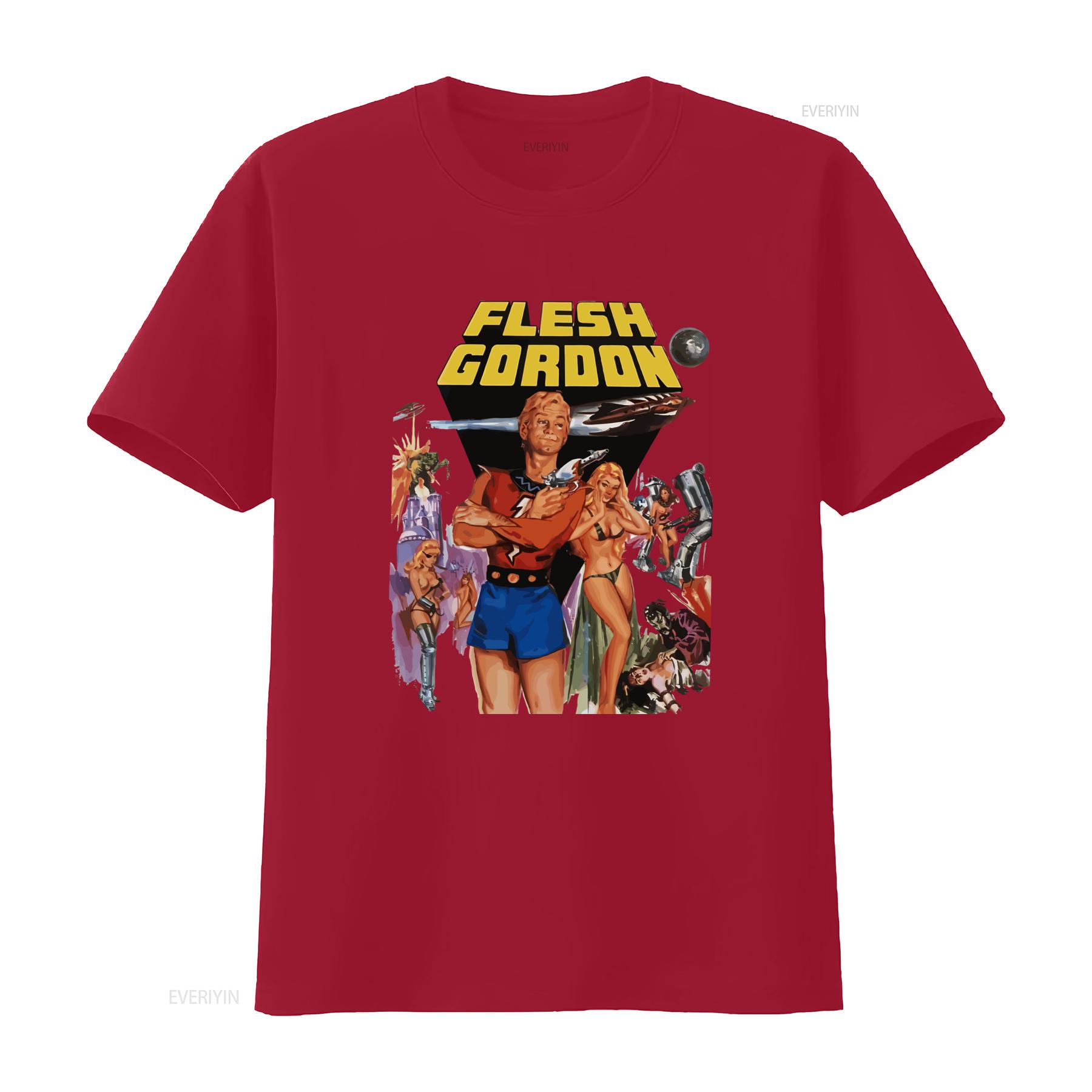 

Flesh Gordon Movie Poster T Shirt Natural Vintage Cotton All Sizes S 5X vintage Washed Top For Everyday Wear Unisex Casual S