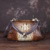 Johnature Retro Alligator Pattern Genuine Leather Women Handbags Leisure Cowhide Large Capacity Shoulder&crossbody Bags