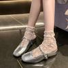 Small height-increasing slippers silver single shoes 2025 spring and summer new temperament one-pedal bag head slippers women's outer wear
