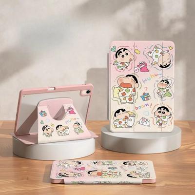 MINISO Crayon Shin-chan For iPad Case Funda IPAD A16 Pro 4 5 6 Mini 6 7 Stand Protective Case Air 4 5 10th 11th Gen Tablet Cover