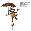 Rusty Frog Garden Stake Cute Frog Holding Umbrella Yard Art Stake Iron Outdoor Ornament for Lawn Flowerbed Courtyard Decor
