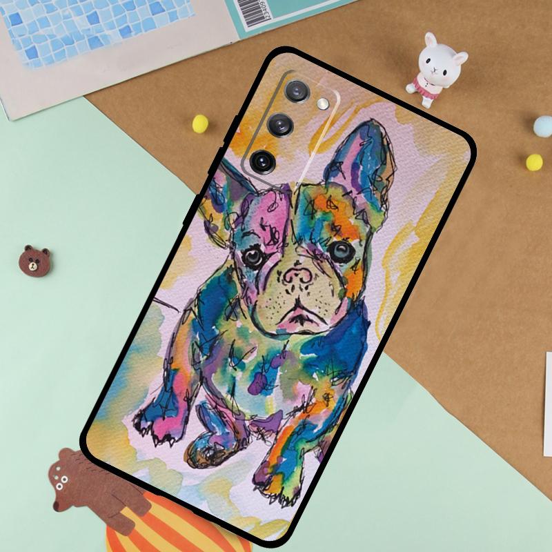 

French Bulldog Art Soft Case For Samsung Galaxy S24 Ultra S9 S10 S20 S22 S21 Plus S23 FE S25 Ultra Funda Cover Galaxy S25 Plus