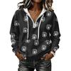 Women's Fashion Long Sleeve Polka Dot Print Hooded Pullover Sweatshirt