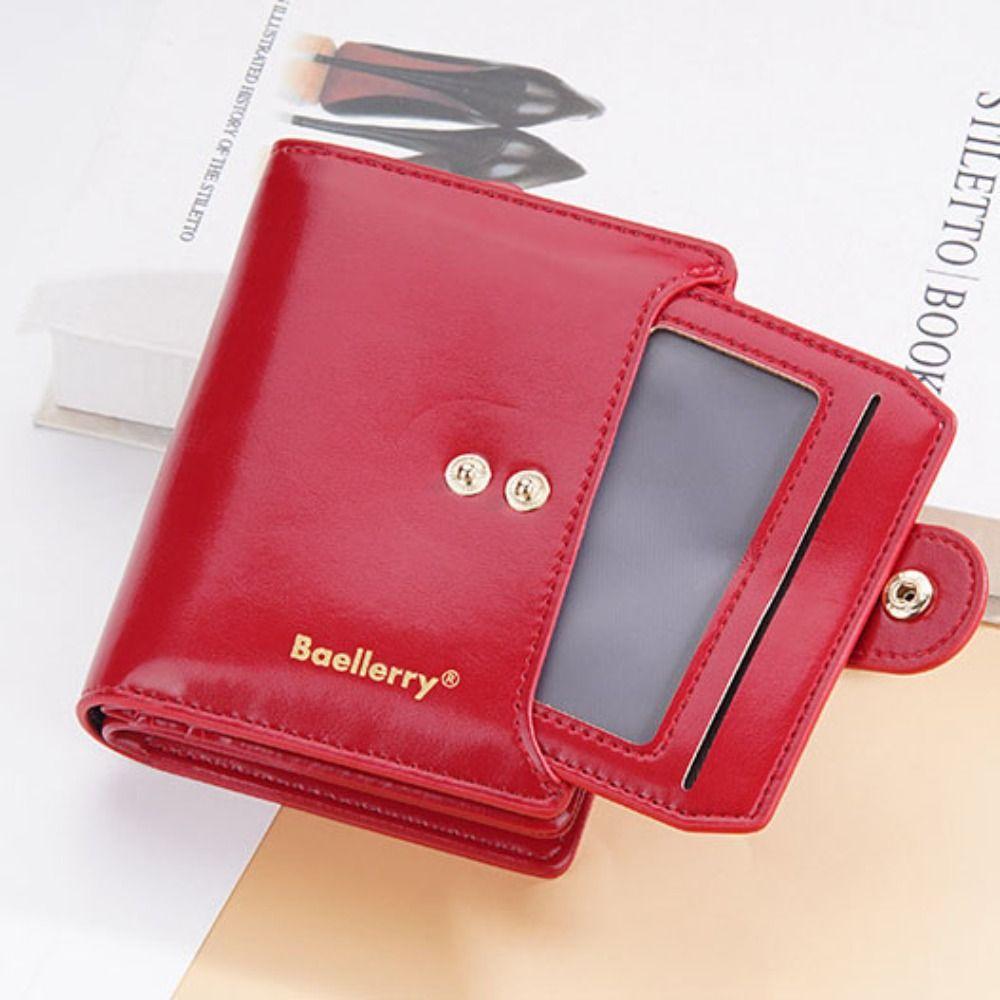 Patent Leather Short  Wallets Korean Style Change Bag Temperament Women Clutch Bag  Outdoor