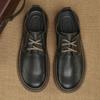 Men's British Style Casual Leather Shoes Retro Front Lace Up Business Commuting Leather Shoes Comfortable Soft Soled Top Layer Cowhide Men's Shoes