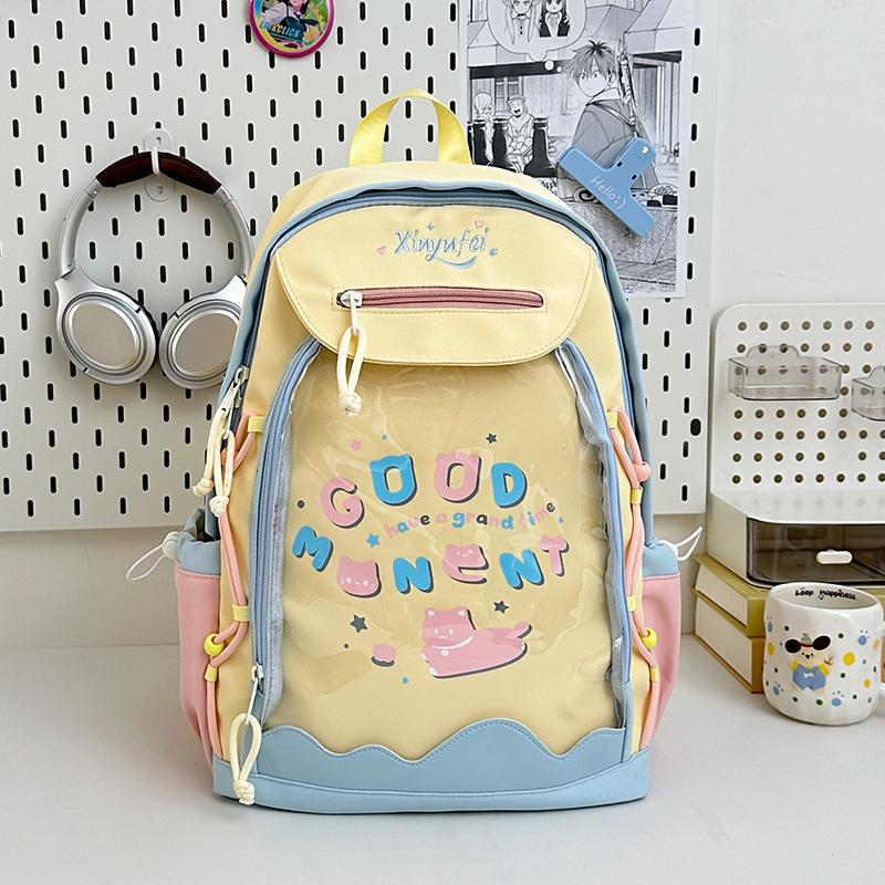 Young Girl Cute Transparent Schoolbag for Men and Women with High Value  Large Capacity  Light Weight and Multi Functional Shoulder Bag.
