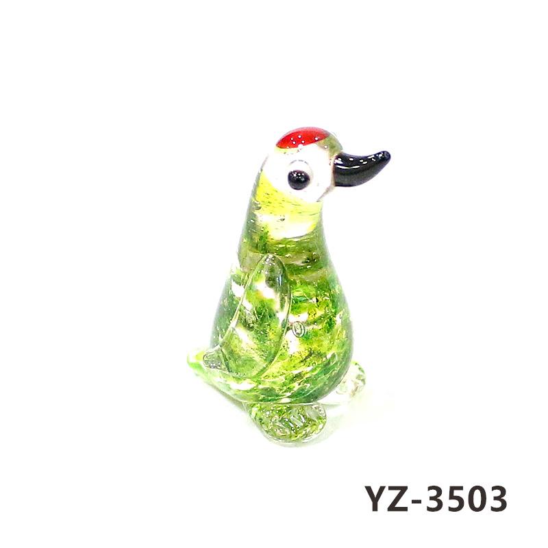 Colorful Cute Glass Duck Mini Figurine Craft Ornament Easter Animal Tiny Statues Home Table Micro Fairy Garden Decor Accessories