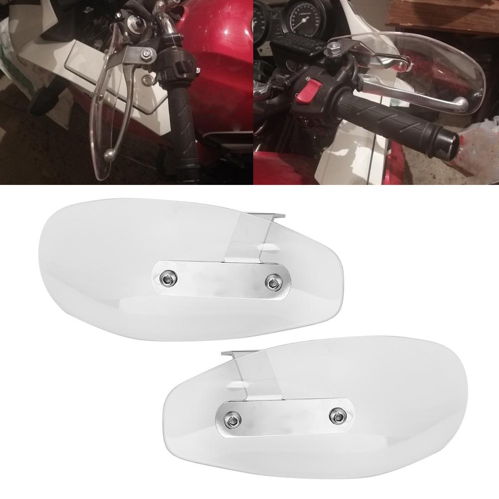 10mm0.4in Universal Motorcycle Hand Guard Wind Deflector Protector Fit for HondaTransparent