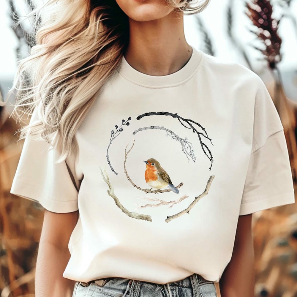 Bird Lover Print Comfort TShirt Women Cute Bird Nature Lover Unisex Tee Funny Bird Peace Shirt Apparel Trendy Casual Streetwear