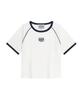 Malittepeulangsowajeobeo W Aerocool Small Classic Logo Ringer Slim Crop Tee Ivory
