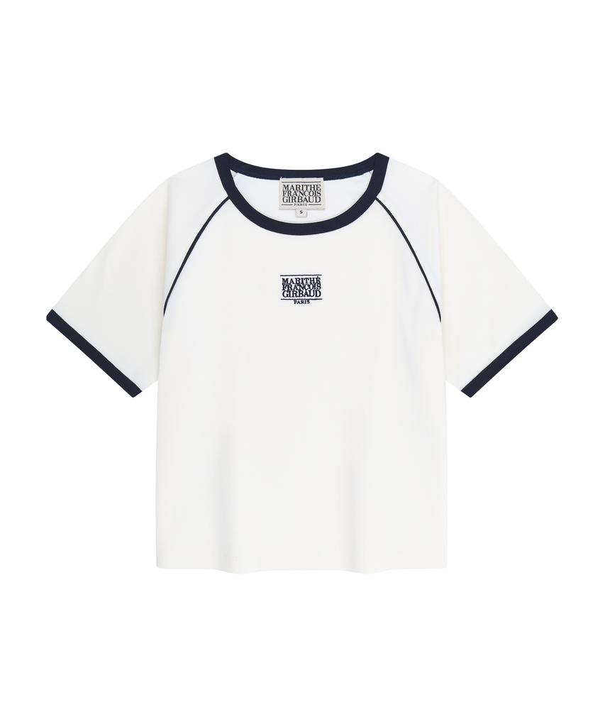 Malittepeulangsowajeobeo W Aerocool Small Classic Logo Ringer Slim Crop Tee Ivory