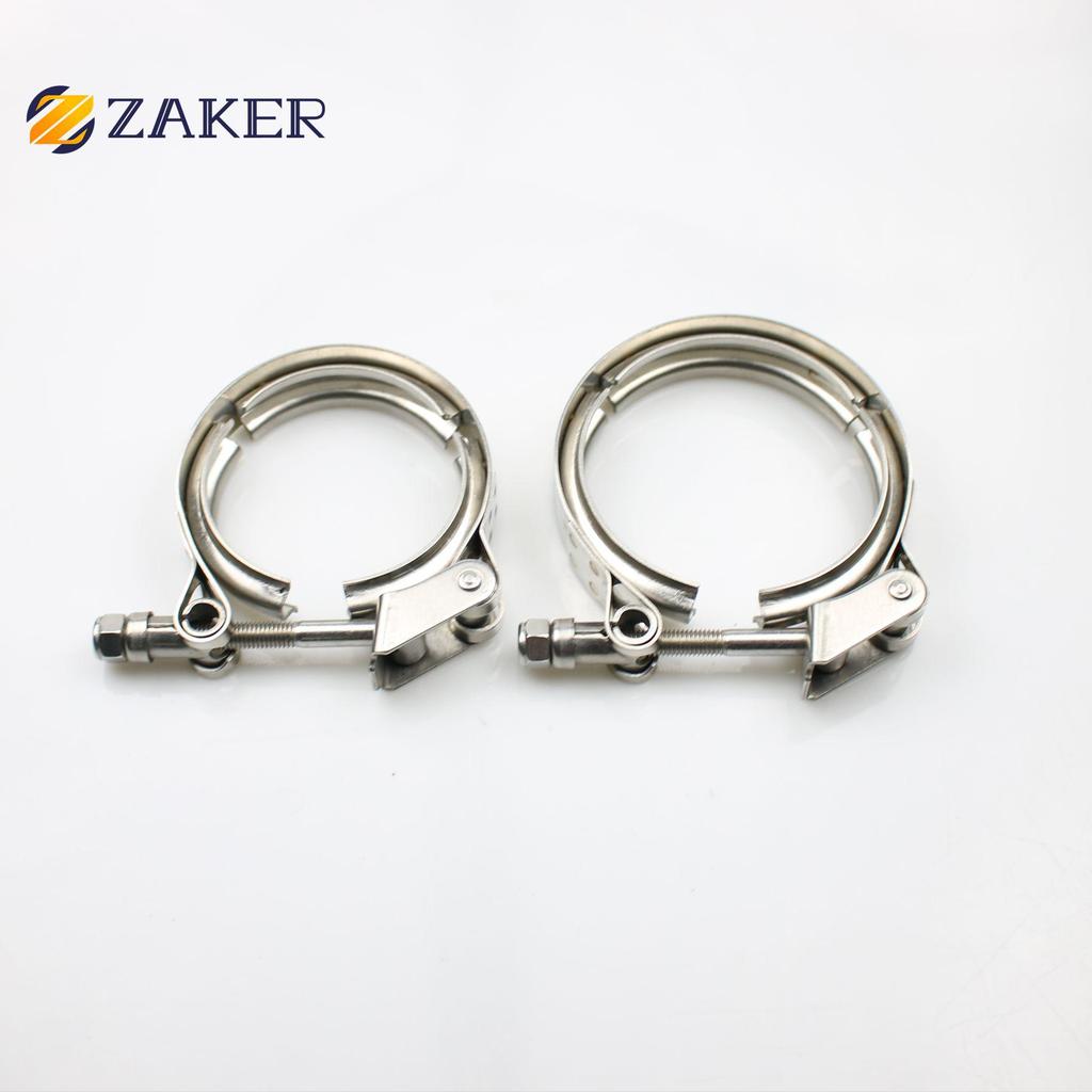 Braçadeira V-Band de Aço Inoxidável 304 com Flange Macho/Fêmea para Tubos de Escape