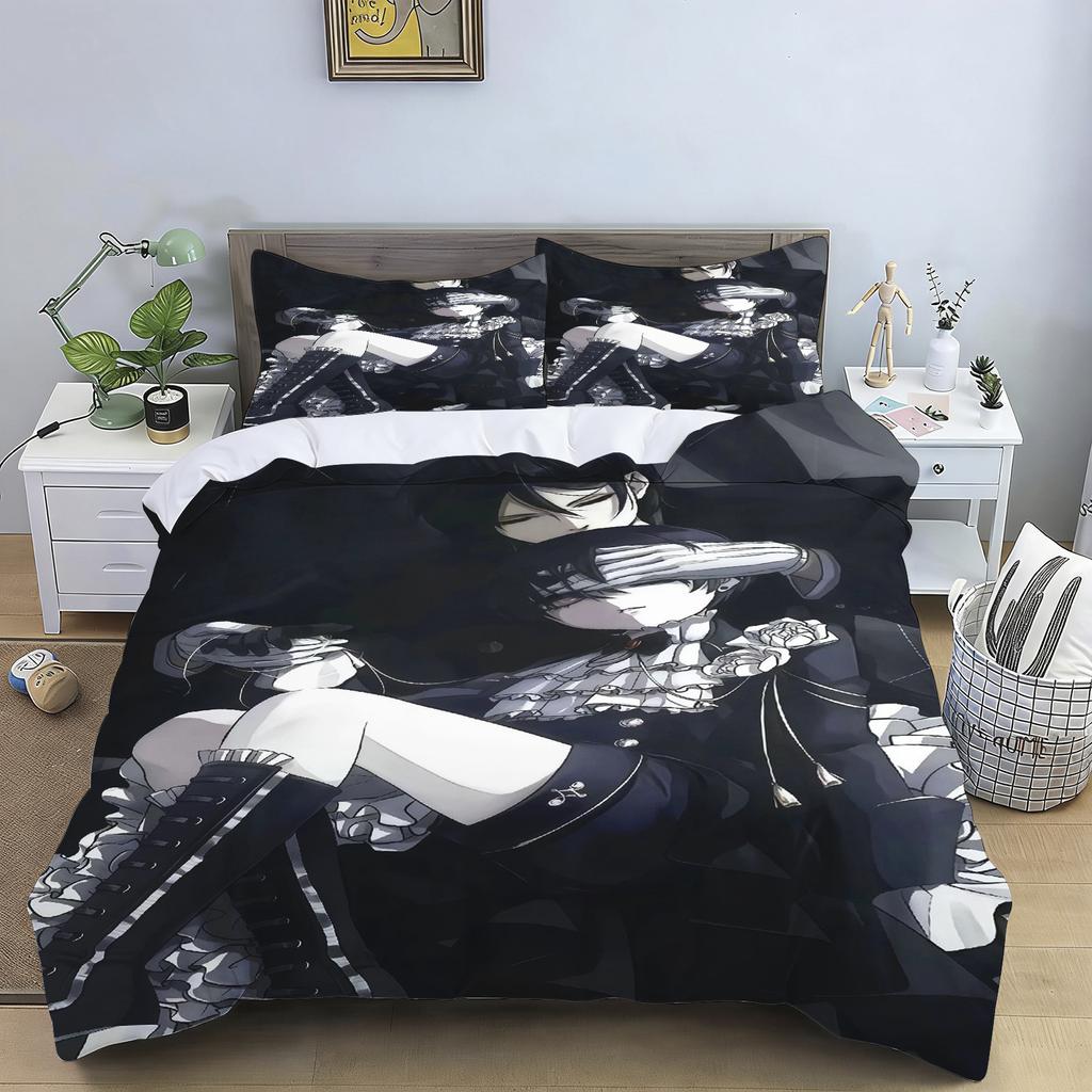 2/3pcs Bedding Set Cartoon Japanese Manga Black Butler Duvet Cover Childlike Bedroom 100% Polyester Adult Gift