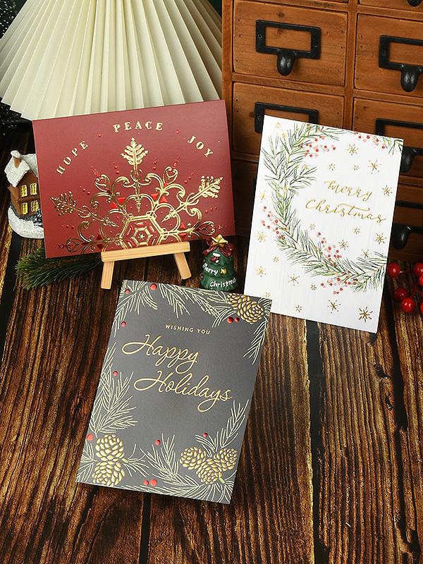 Custom Christmas & Thanksgiving Greeting Card: Creative Folded Hot Stamping Design