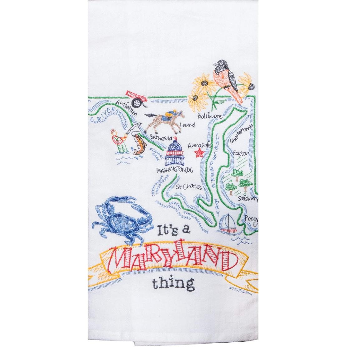It s a State Thing Maryland Embroidered Flour Sack Towel