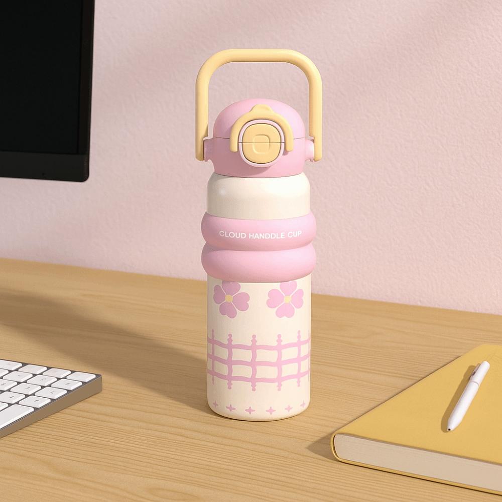 Portable Handheld Thermos Cup Leak-Proof Vacuum Flask Unique Thermos Water Bottle  For Women