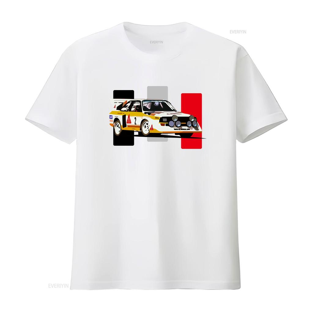 Klassisches Sport quattro S1 E2 Rallye Rennwagen Design T-Shirt für Motorsport-Enthusiasten vintage gewaschen stilvoll