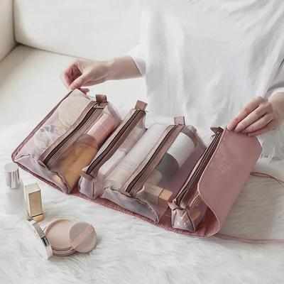 Four-in-One Foldable Cosmetic Bag: Detachable, Travel-Ready, and Stylish Handbag Storage Box