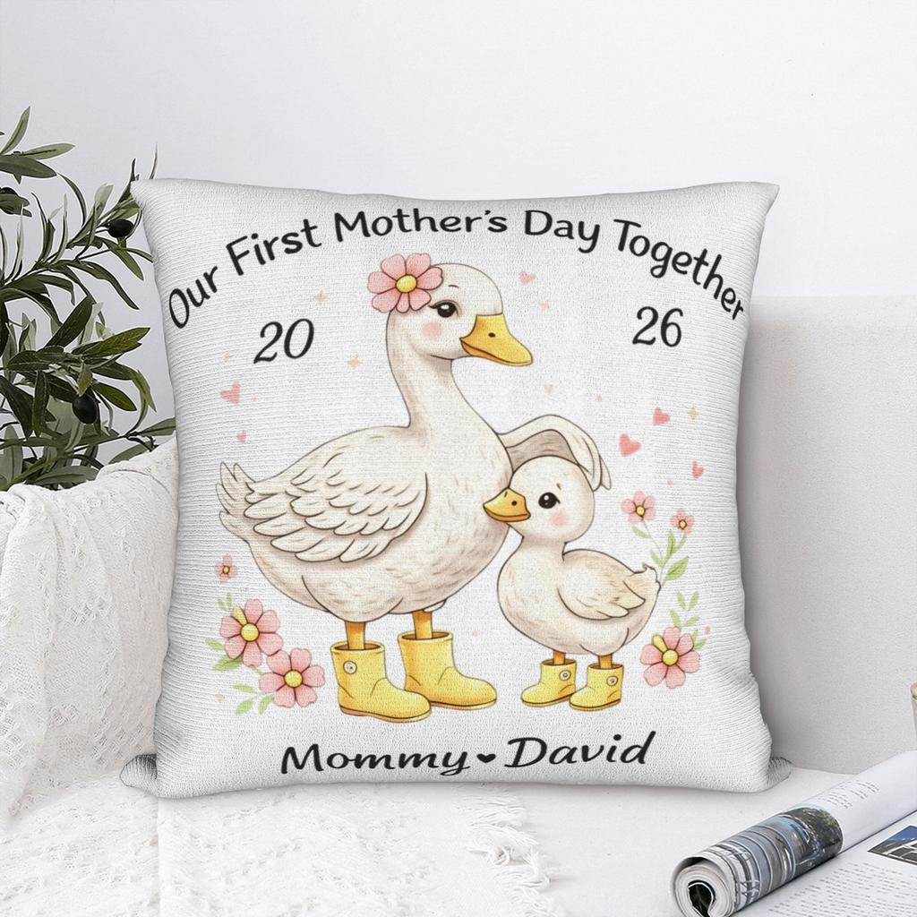Our First Mothers Day Together Pillow Cover Comfy Cushion Cover Kawaii Pillow Case For Office Car Home Decor