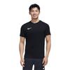 Nike Cor Sólida Estampa Simples Logo Pequeno Secagem Rápida Gola Redonda Manga Curta Camiseta de Futebol Masculina tops Preto HF0524-010