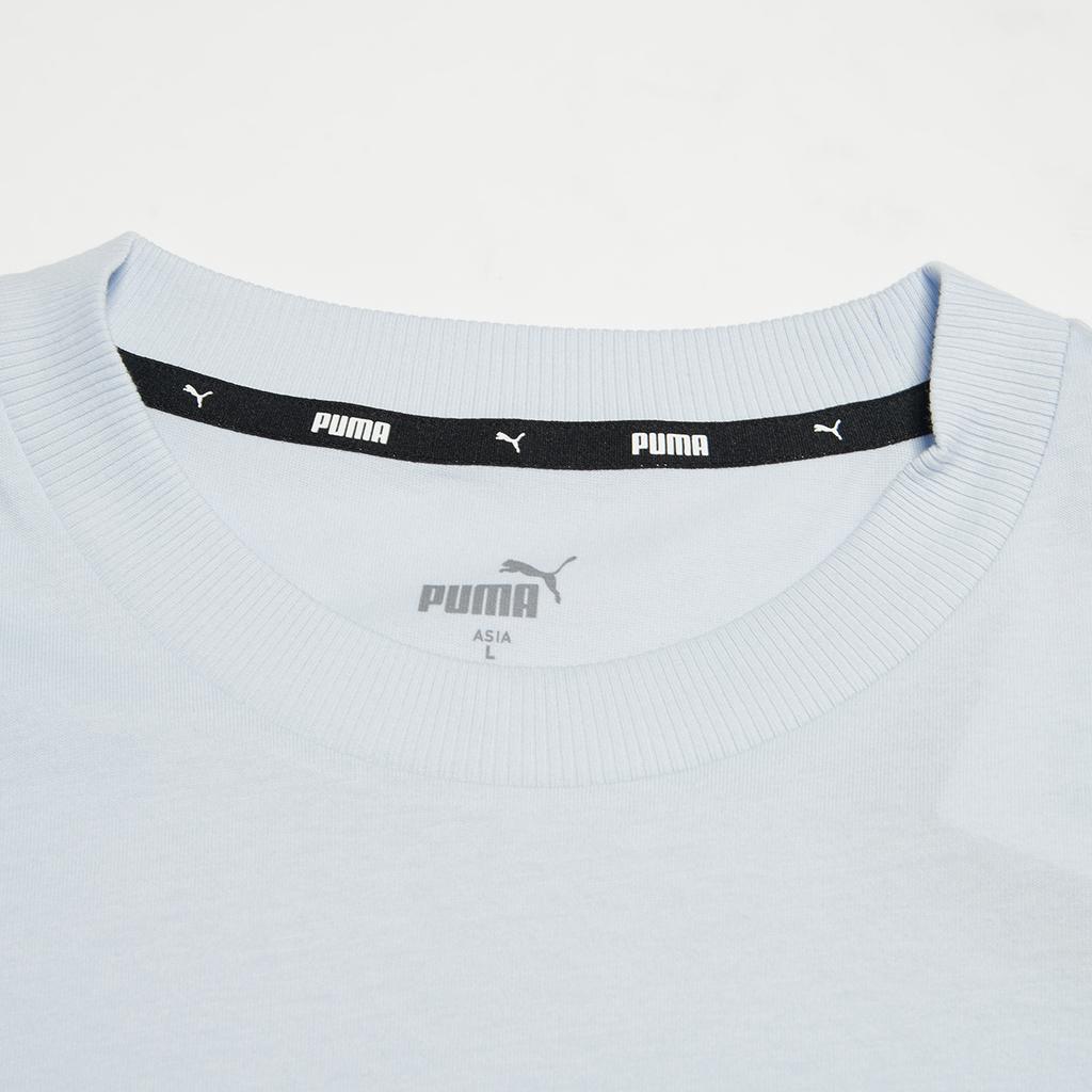 Puma Breathable Sweat-Absorbing Casual Sports Short Sleeve T-Shirt Women Tops Ice-Blue 677355-21