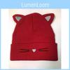 Fashion Cat Embroidered Beanie For Autumn Winter Unisex Outdoor Cold Weather Hat
