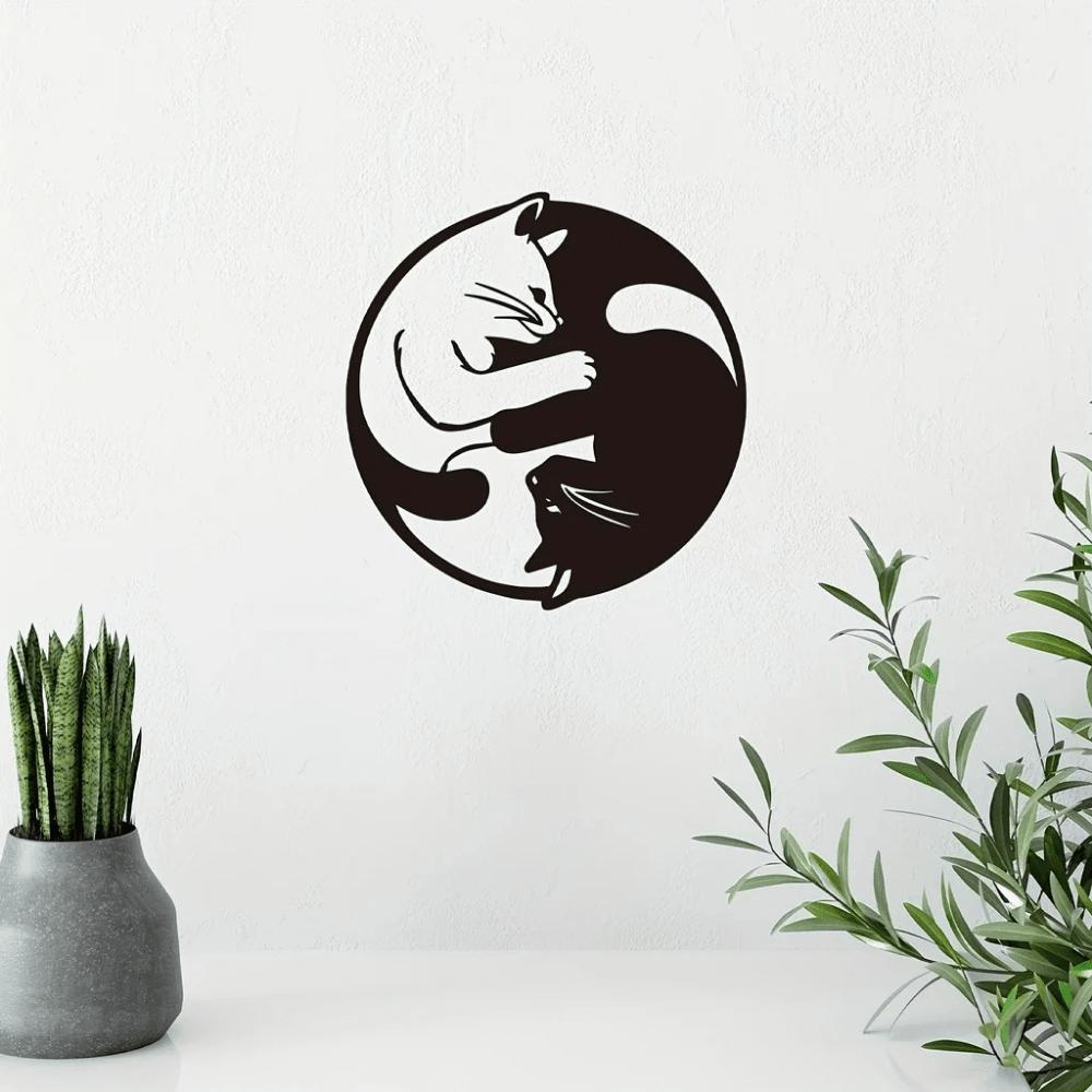 Decorazione Murale in Metallo Yin Yang Vintage per la Casa Appesa Artigianato in Ferro Simbolo Unico per Soggiorno Camera da Letto