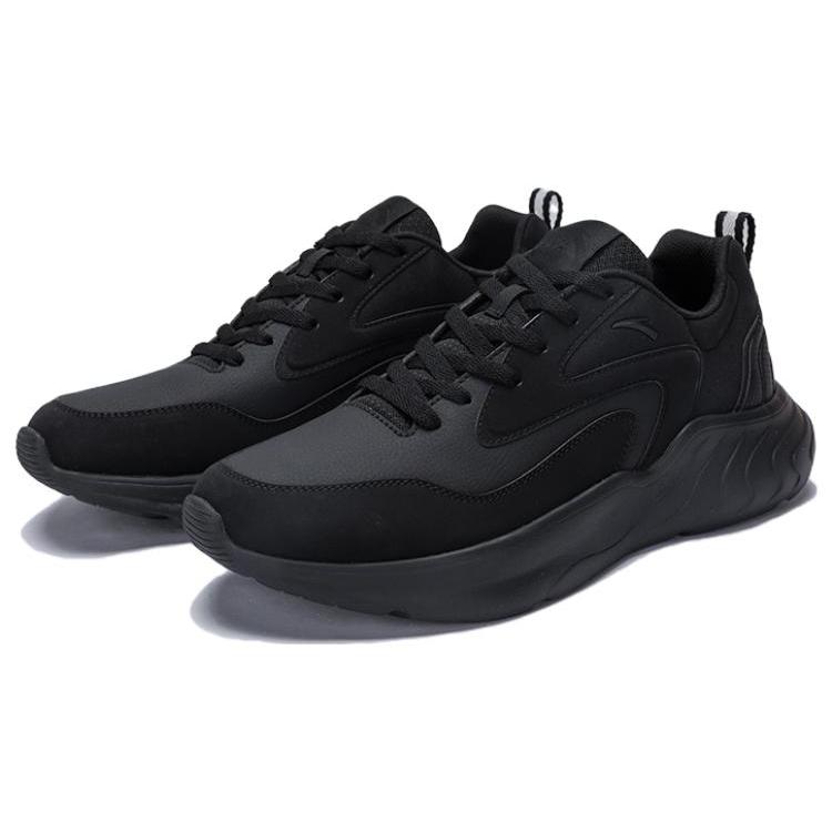 Anta Textile, Synthetic Leather Cushioning, Wear Resistant Low top Casual Shoes Men's Black 112458814S-3