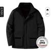 Mens Winter Down Jacket Lightweight Warm Loose Fit Letter Print Hoodless Puffer Coat Casual Outdoor