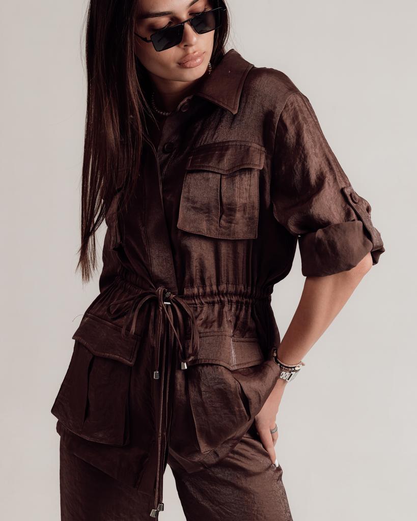 Women's Suit Sandrom 9830 S (36) Chocolate (shirt, Trousers)