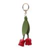 Stylish Tulip Keychain PU Leather Alloy Durable Accessory Elegant Floral Key Ring For Bags Backpacks Gift Idea
