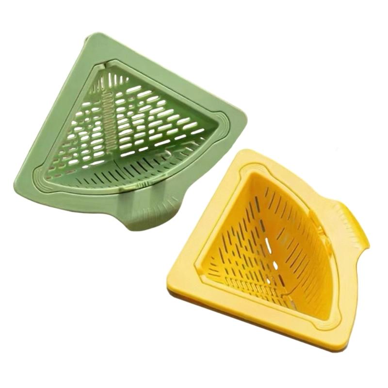 Triangular Magnetic Suction Drainage Filter Basket Corner Sink Strainer Twist Open Bottom Efficient Vegetable Draining